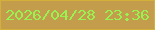文字の大きさ：2、枠の色：d2b03a、背景の色：c39d4b、文字の色：98f352 無料ブログパーツのブログ時計