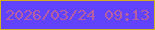 文字の大きさ：2、枠の色：d2b120、背景の色：6043fa、文字の色：b55ea3 無料ブログパーツのブログ時計