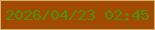 文字の大きさ：2、枠の色：d2b16f、背景の色：a24a01、文字の色：4a9209 無料ブログパーツのブログ時計