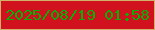 文字の大きさ：2、枠の色：d2b26b、背景の色：d2111f、文字の色：03b107 無料ブログパーツのブログ時計