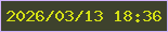 文字の大きさ：1、枠の色：d2b2fc、背景の色：3e422d、文字の色：d4e015 無料ブログパーツのブログ時計