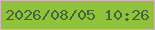 文字の大きさ：4、枠の色：d2b4c3、背景の色：92c13a、文字の色：446541 無料ブログパーツのブログ時計