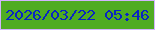 文字の大きさ：1、枠の色：d2b4fe、背景の色：4fac22、文字の色：0825c4 無料ブログパーツのブログ時計