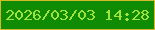 文字の大きさ：2、枠の色：d2ba2b、背景の色：0f8c04、文字の色：a0e33c 無料ブログパーツのブログ時計