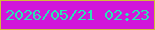 文字の大きさ：3、枠の色：d2bb3a、背景の色：d116da、文字の色：29e4b5 無料ブログパーツのブログ時計