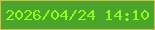 文字の大きさ：4、枠の色：d2bb4e、背景の色：4ba42c、文字の色：8cff15 無料ブログパーツのブログ時計