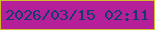 文字の大きさ：5、枠の色：d2bc29、背景の色：b61f9a、文字の色：133e6c 無料ブログパーツのブログ時計