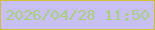 文字の大きさ：3、枠の色：d2bd38、背景の色：c8bff3、文字の色：aacd80 無料ブログパーツのブログ時計
