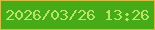 文字の大きさ：3、枠の色：d2bd45、背景の色：47aa17、文字の色：b8e66b 無料ブログパーツのブログ時計