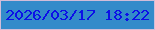文字の大きさ：4、枠の色：d2bdd9、背景の色：338bca、文字の色：0c10e7 無料ブログパーツのブログ時計