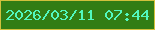 文字の大きさ：1、枠の色：d2c13c、背景の色：327d14、文字の色：52f8bf 無料ブログパーツのブログ時計