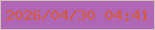 文字の大きさ：2、枠の色：d2c1b9、背景の色：af66b4、文字の色：d55a3c 無料ブログパーツのブログ時計