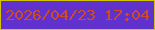 文字の大きさ：4、枠の色：d2c503、背景の色：6031cc、文字の色：cd4b25 無料ブログパーツのブログ時計