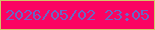 文字の大きさ：5、枠の色：d2c567、背景の色：fb0362、文字の色：6a67c4 無料ブログパーツのブログ時計