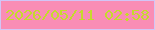 文字の大きさ：3、枠の色：d2c5f6、背景の色：f98db5、文字の色：c5da2c 無料ブログパーツのブログ時計