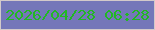 文字の大きさ：4、枠の色：d2caca、背景の色：7477b9、文字の色：22b823 無料ブログパーツのブログ時計