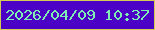 文字の大きさ：5、枠の色：d2cc54、背景の色：4b02c6、文字の色：80eeb4 無料ブログパーツのブログ時計