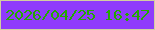 文字の大きさ：3、枠の色：d2cda0、背景の色：8f3afb、文字の色：24a802 無料ブログパーツのブログ時計