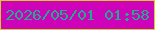 文字の大きさ：5、枠の色：d2d025、背景の色：cd02b9、文字の色：1fad8d 無料ブログパーツのブログ時計