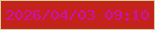文字の大きさ：4、枠の色：d2d192、背景の色：c3231a、文字の色：d10eaf 無料ブログパーツのブログ時計