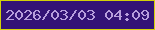 文字の大きさ：2、枠の色：d2d208、背景の色：331376、文字の色：b79edd 無料ブログパーツのブログ時計