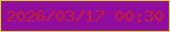 文字の大きさ：5、枠の色：d2d229、背景の色：910d9e、文字の色：c71e34 無料ブログパーツのブログ時計