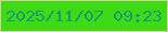 文字の大きさ：1、枠の色：d2d397、背景の色：3fda15、文字の色：189a6c 無料ブログパーツのブログ時計