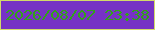 文字の大きさ：1、枠の色：d2db6a、背景の色：7632c5、文字の色：31a21a 無料ブログパーツのブログ時計