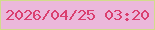 文字の大きさ：4、枠の色：d2dc8c、背景の色：ebb8db、文字の色：da3f70 無料ブログパーツのブログ時計