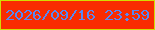 文字の大きさ：1、枠の色：d2dd04、背景の色：f92c01、文字の色：5888f4 無料ブログパーツのブログ時計