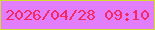 文字の大きさ：1、枠の色：d2dd2e、背景の色：e27efb、文字の色：f52962 無料ブログパーツのブログ時計