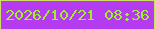 文字の大きさ：1、枠の色：d2de61、背景の色：b43bef、文字の色：a0ef2d 無料ブログパーツのブログ時計