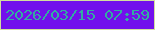 文字の大きさ：1、枠の色：d2de9e、背景の色：7210ec、文字の色：32aca1 無料ブログパーツのブログ時計