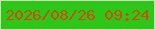 文字の大きさ：3、枠の色：d2e1b2、背景の色：2bc819、文字の色：d24b0b 無料ブログパーツのブログ時計