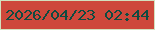 文字の大きさ：1、枠の色：d2e1be、背景の色：ce483b、文字の色：0f4b41 無料ブログパーツのブログ時計