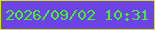 文字の大きさ：2、枠の色：d2e421、背景の色：6c44e6、文字の色：44ef2a 無料ブログパーツのブログ時計