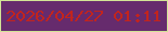 文字の大きさ：3、枠の色：d2e496、背景の色：662b6d、文字の色：c2241d 無料ブログパーツのブログ時計