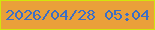 文字の大きさ：4、枠の色：d2e50c、背景の色：eaa03a、文字の色：3d6ec5 無料ブログパーツのブログ時計