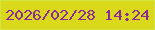 文字の大きさ：3、枠の色：d2e540、背景の色：dad81b、文字の色：8b2a9c 無料ブログパーツのブログ時計