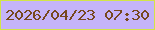 文字の大きさ：5、枠の色：d2e547、背景の色：c5b4f9、文字の色：77481d 無料ブログパーツのブログ時計