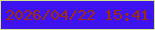 文字の大きさ：4、枠の色：d2e58a、背景の色：3e13ef、文字の色：9f2d0b 無料ブログパーツのブログ時計