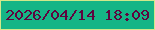 文字の大きさ：5、枠の色：d2e88a、背景の色：15b586、文字の色：5f033f 無料ブログパーツのブログ時計