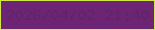 文字の大きさ：5、枠の色：d2e944、背景の色：6d2475、文字の色：5e2568 無料ブログパーツのブログ時計