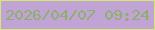 文字の大きさ：1、枠の色：d2e971、背景の色：c1a4d5、文字の色：8bb169 無料ブログパーツのブログ時計