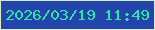 文字の大きさ：4、枠の色：d2efca、背景の色：2244ab、文字の色：2de6a9 無料ブログパーツのブログ時計