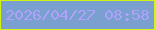 文字の大きさ：5、枠の色：d2f20f、背景の色：7aa0cf、文字の色：afa1fc 無料ブログパーツのブログ時計
