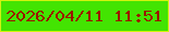 文字の大きさ：4、枠の色：d2f210、背景の色：43e402、文字の色：9a1600 無料ブログパーツのブログ時計