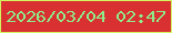 文字の大きさ：2、枠の色：d2f45c、背景の色：d93031、文字の色：8fec89 無料ブログパーツのブログ時計