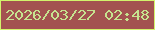 文字の大きさ：2、枠の色：d2f46c、背景の色：a35350、文字の色：c6e48f 無料ブログパーツのブログ時計