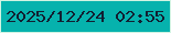 文字の大きさ：2、枠の色：d2f4e3、背景の色：06b2ad、文字の色：121f31 無料ブログパーツのブログ時計